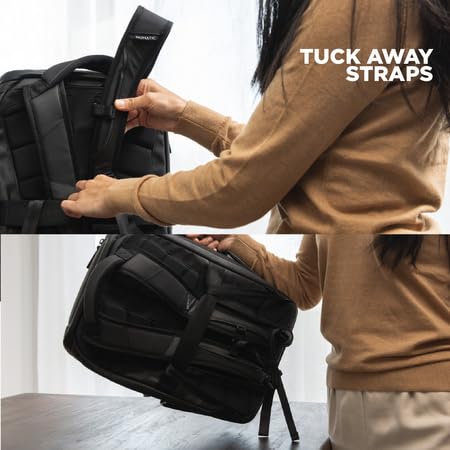 20L Water Resistant Expandable Black Backpack A424