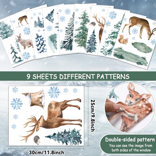 94 Pcs Christmas Tree & Reindeer Window Stickers T410