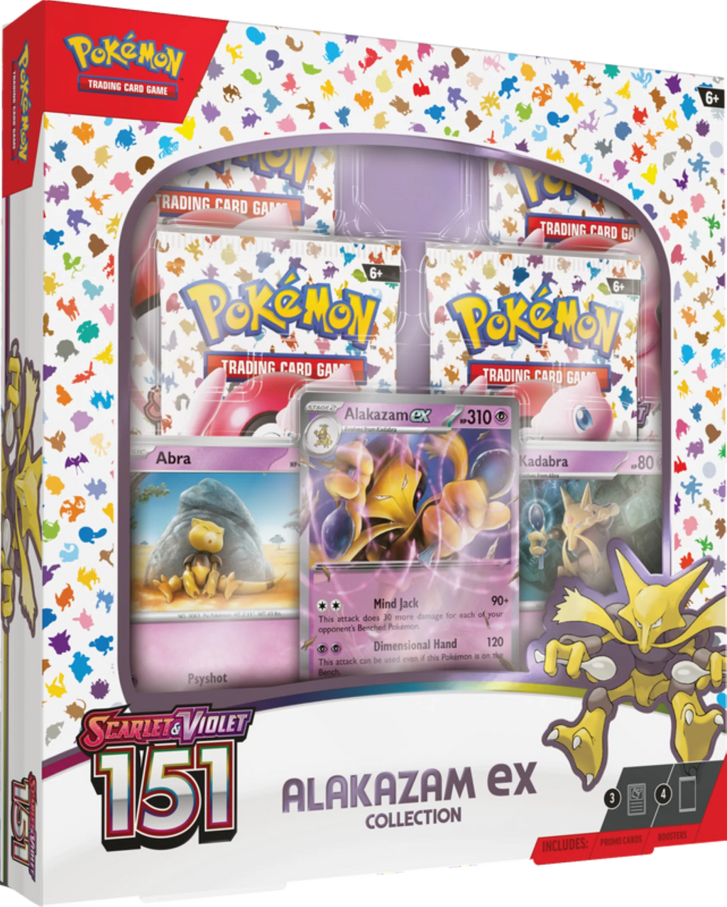 Pokemon Trading Card Games Scarlet & Violet 151 Collection Alakazam Ex - 4 Booster Packs B2629