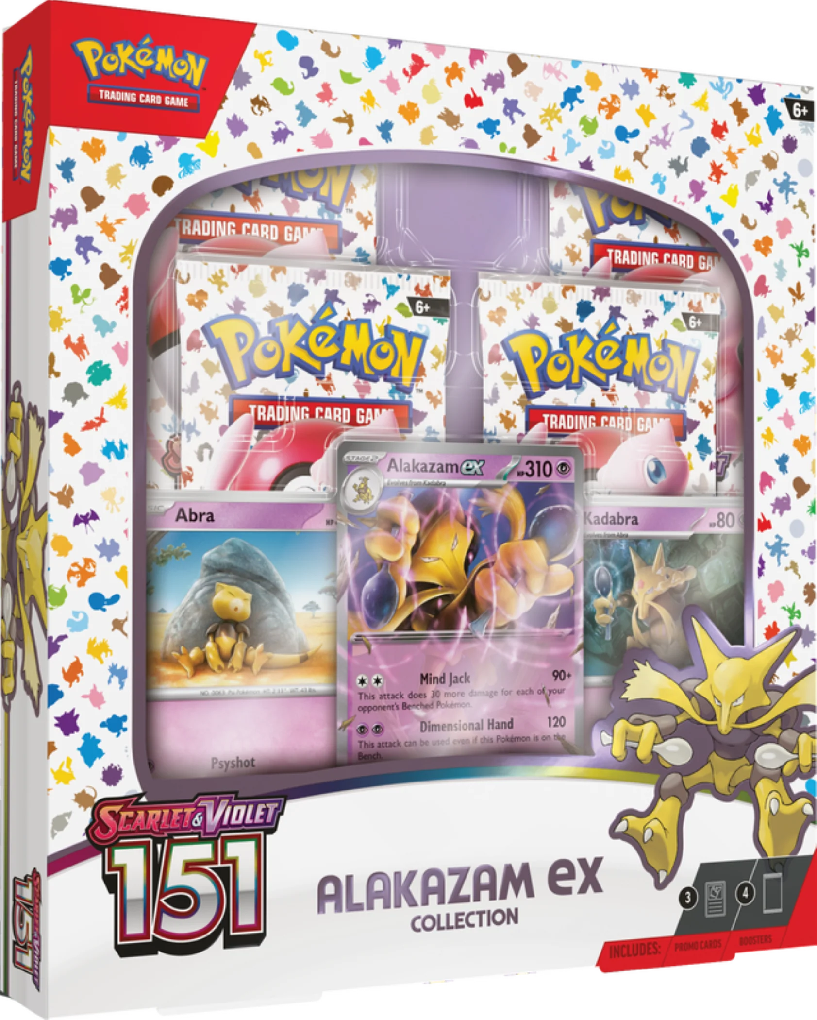 Pokemon Trading Card Games Scarlet & Violet 151 Collection Alakazam Ex - 4 Booster Packs B2629