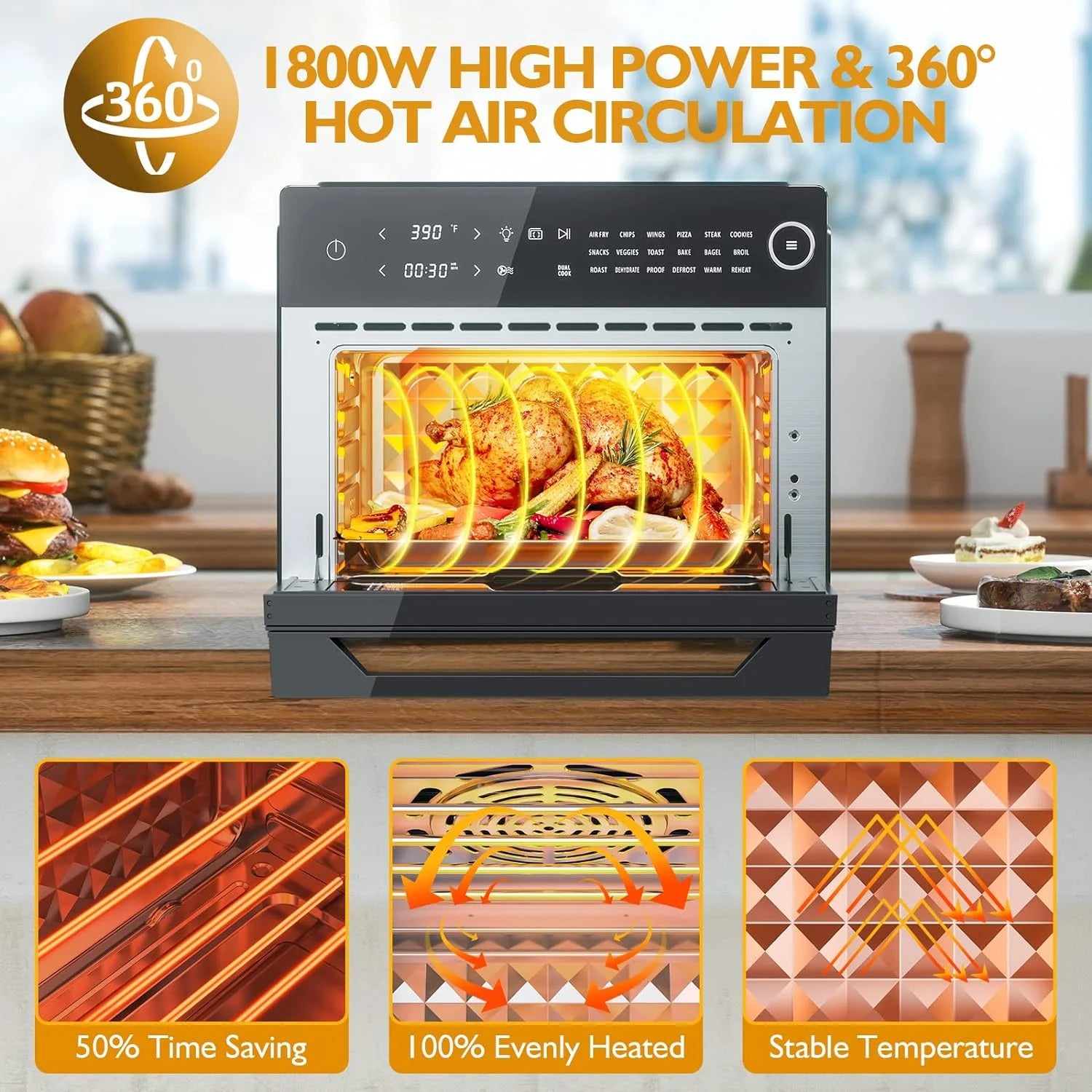 32QT 30L Large Countertop Convection Toaster Oven G19814