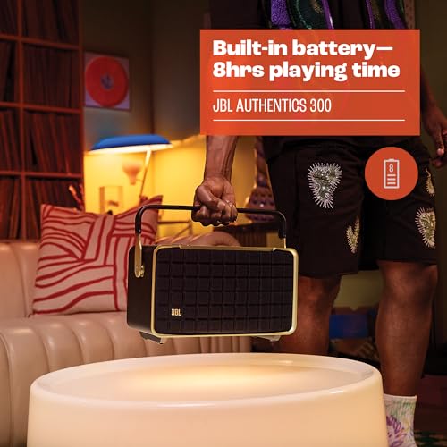 Retro Style Smart Home Speaker with Wi-Fi, Bluetooth and Voice Assistants (Black/Gold) V49666