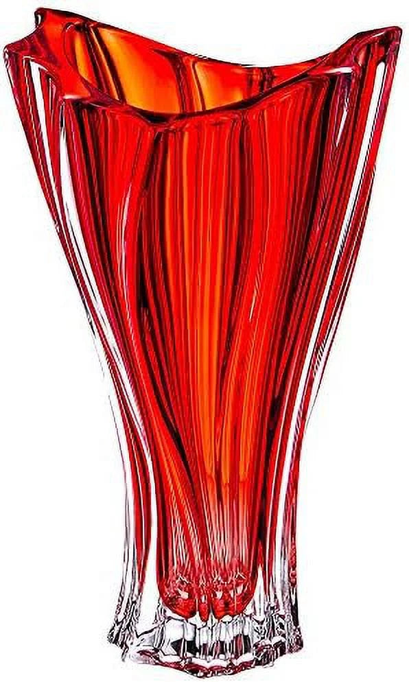 Red 12'' Crystal Glass Vase G262