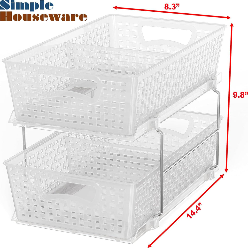 2 Tier Pull-Out Sliding Drawer Under-Sink Storage Organizer Tray S138