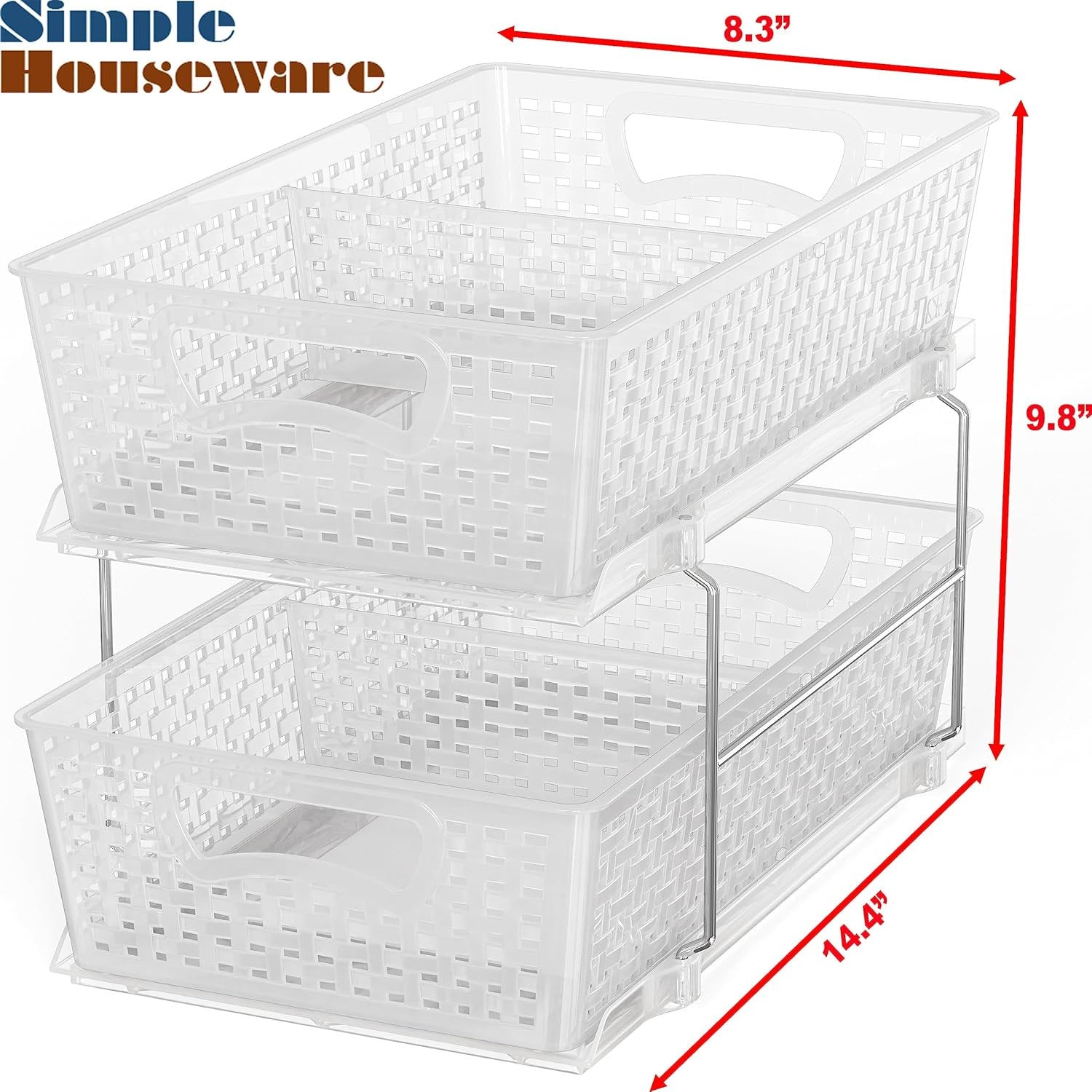 2 Tier Pull-Out Sliding Drawer Under-Sink Storage Organizer Tray S138