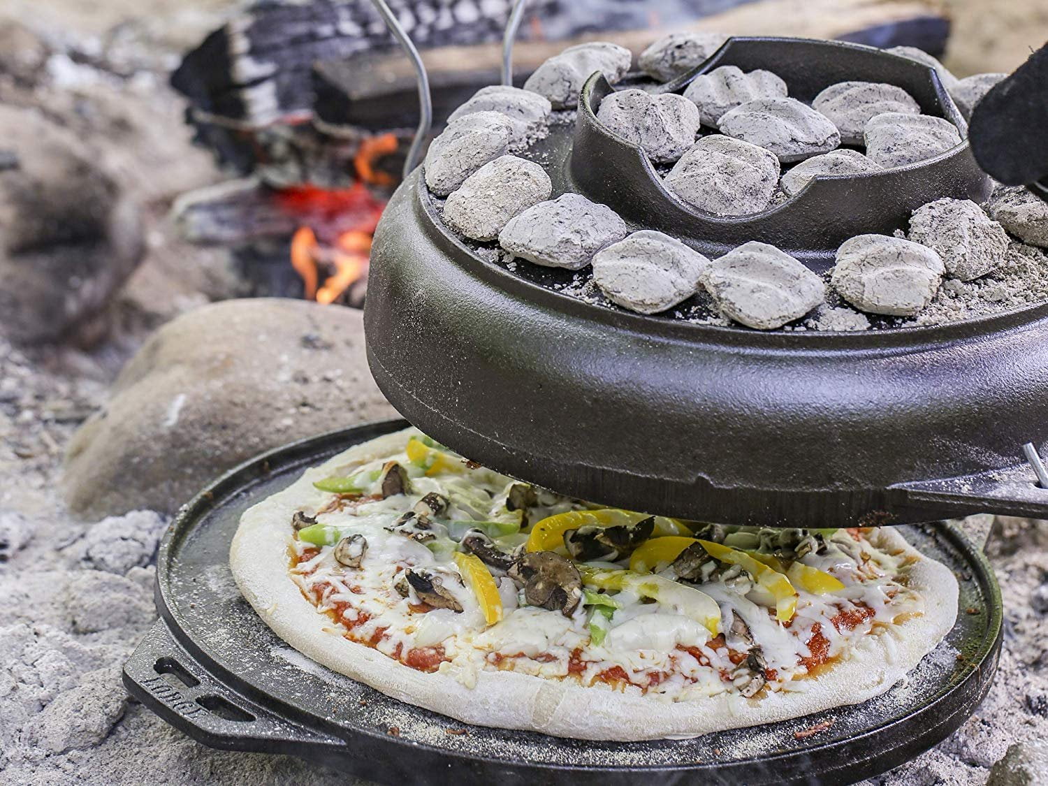 Five-Piece Cast Iron Set with Reversible Grill/Griddle 14 Inch and 6.8 Quart Bottom/Wok J6270