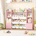 Pink 8 Toy Bins Storage Organizer with Shelf B933
