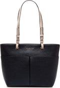 Black Top Zip Pocket Tote E2867