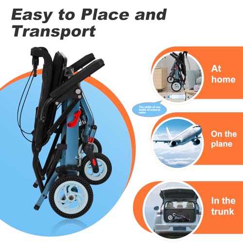 Ultra Light Transport Wheelchair with 8IN Honeycomb Tires R498620