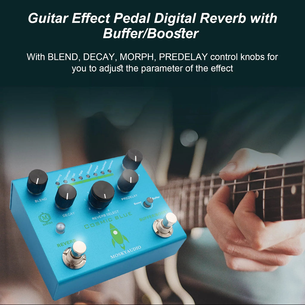 COSMIC BLUE Digital Reverb Guitar Pedal P155