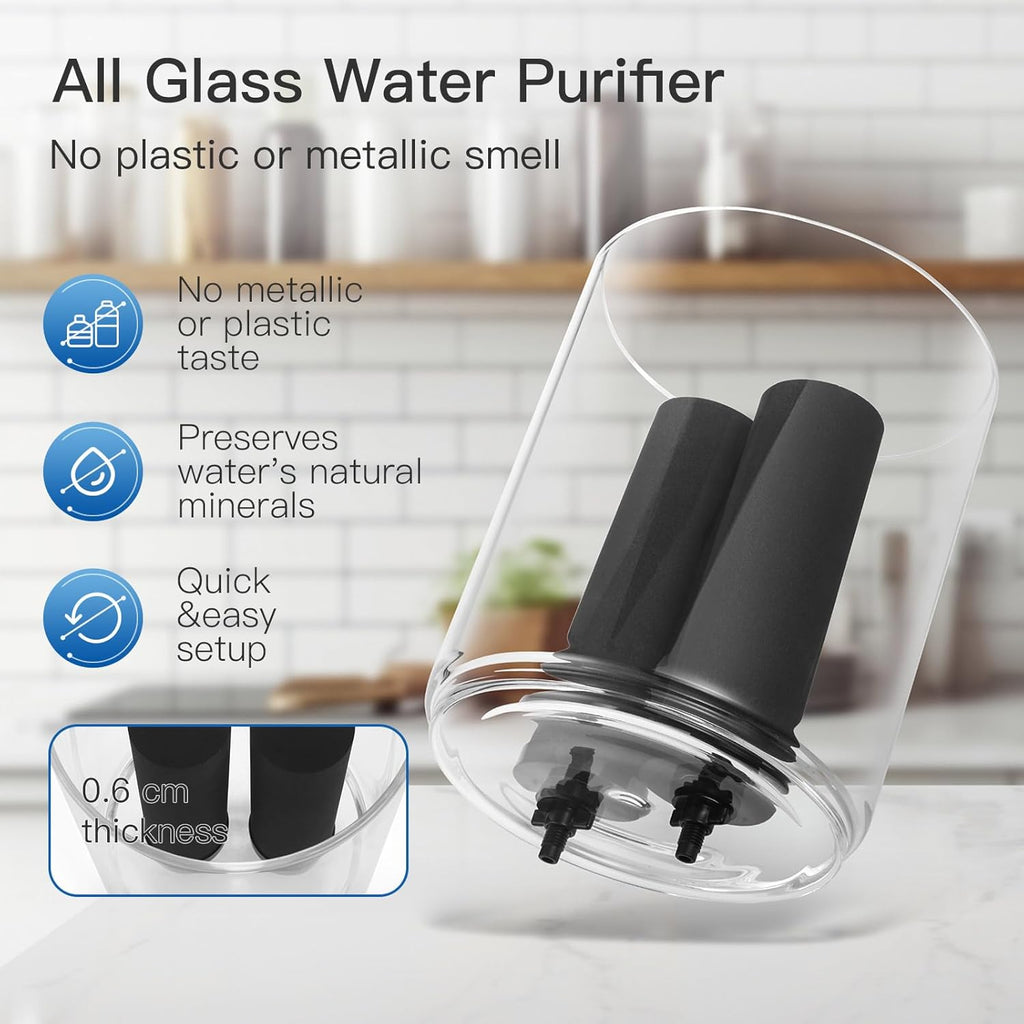 2.25 Gallon Gravity Fed Black Carbon Water Filter with 2 Stand C108723