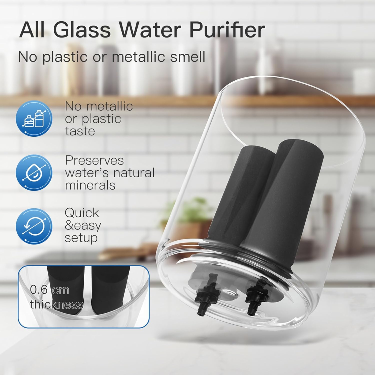 2.25 Gallon Gravity Fed Black Carbon Water Filter with 2 Stand C108723