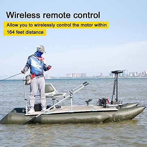 Black 12V 55lbs 48 inch Bow Mount Electric Trolling Motor with Foot Control I334