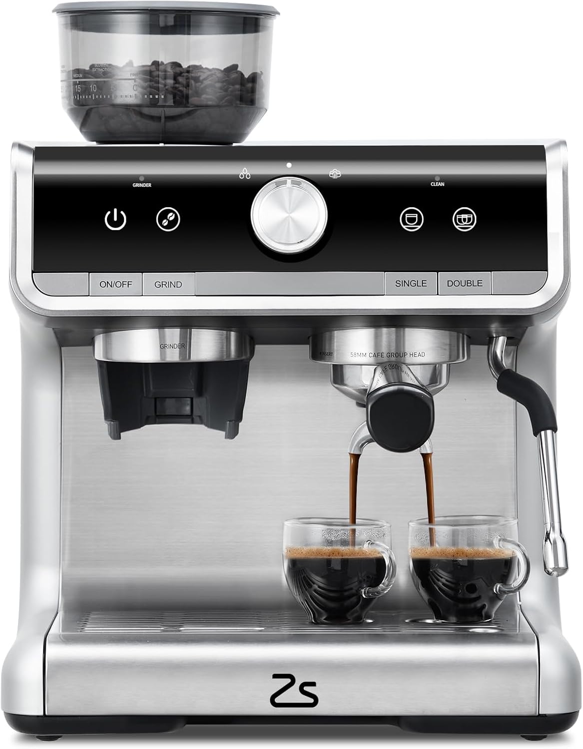 Stainless Steel Espresso Maker 20 Bar Pressure 2.8L Water Tank K9013