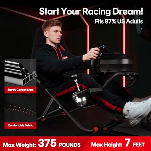 Foldable Racing Simulator Cockpit (Black) S28451