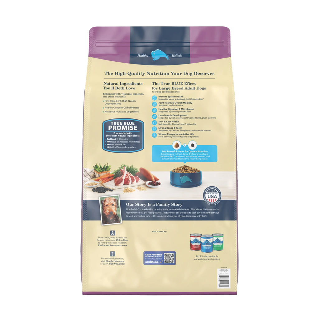 Large Breed Dry Dog Food, Lamb and Brown Rice, 34 lb. Bag C41261