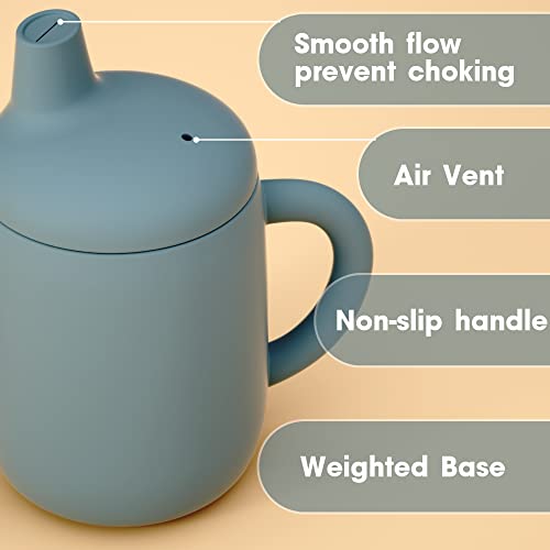 Sippy Cups 7OZ, Silicone Straw Cup B251317