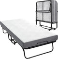 Folding Bed with 5.2" Thick Memory Foam Mattress, 79 * 35inch, Metal Folding Frame A250108