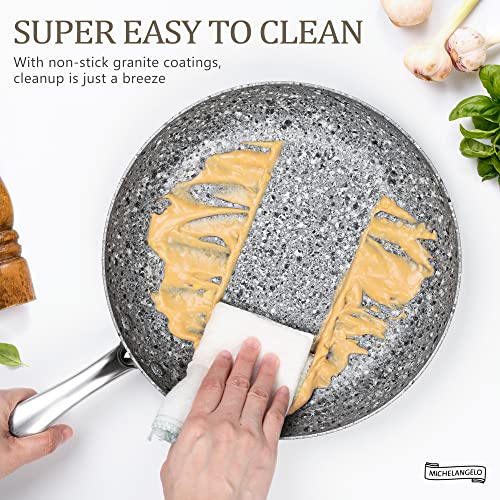 12 Inch Nonstick Stone Frying Pan with Lid U92280