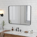 Gold 24 x 36 Inch Metal Framed Rounded Rectangle Vanity Mirror I295