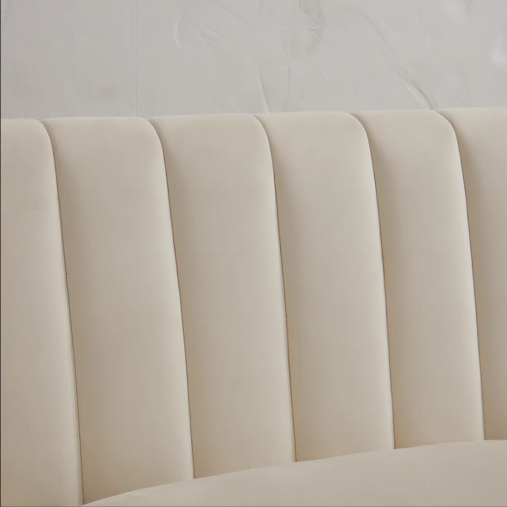3 Seats Velvet Upholstered Sofa with Wooden Frame and Wood Legs D950