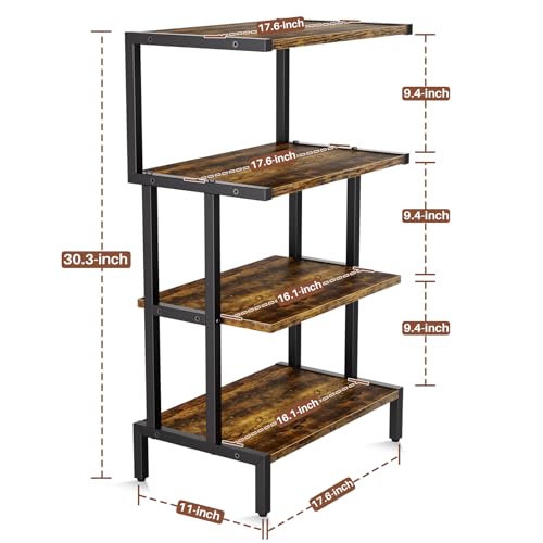 4-Tier Game Console Stand with Storage Shelves J8442