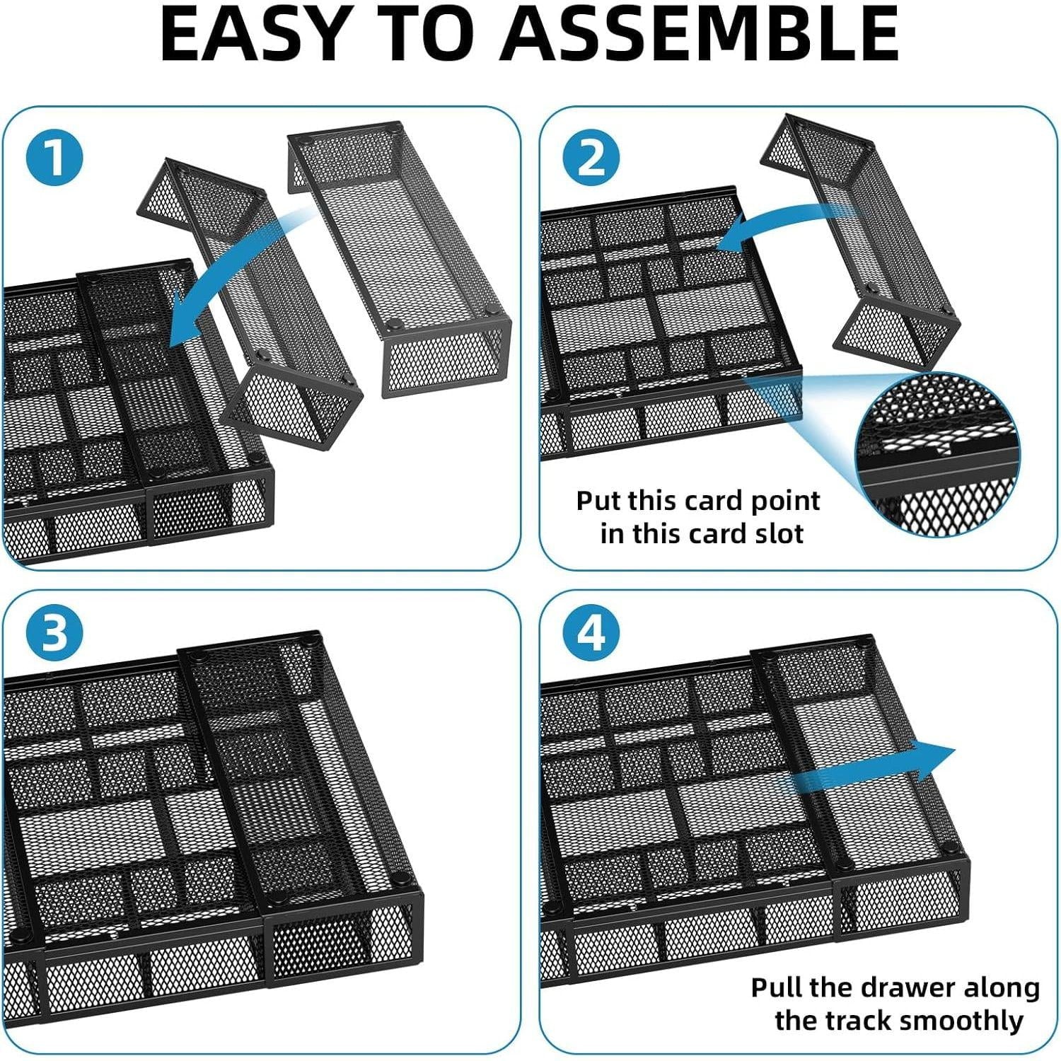 Mesh Drawer Organizer with 10 Adjustable Compartments P700660