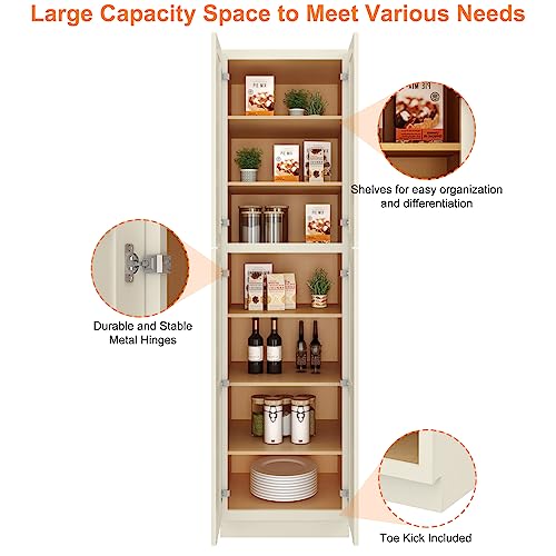 96" Tall Storage Cabinet with 2 Doors and 5 Adjustable Shelves Y46087