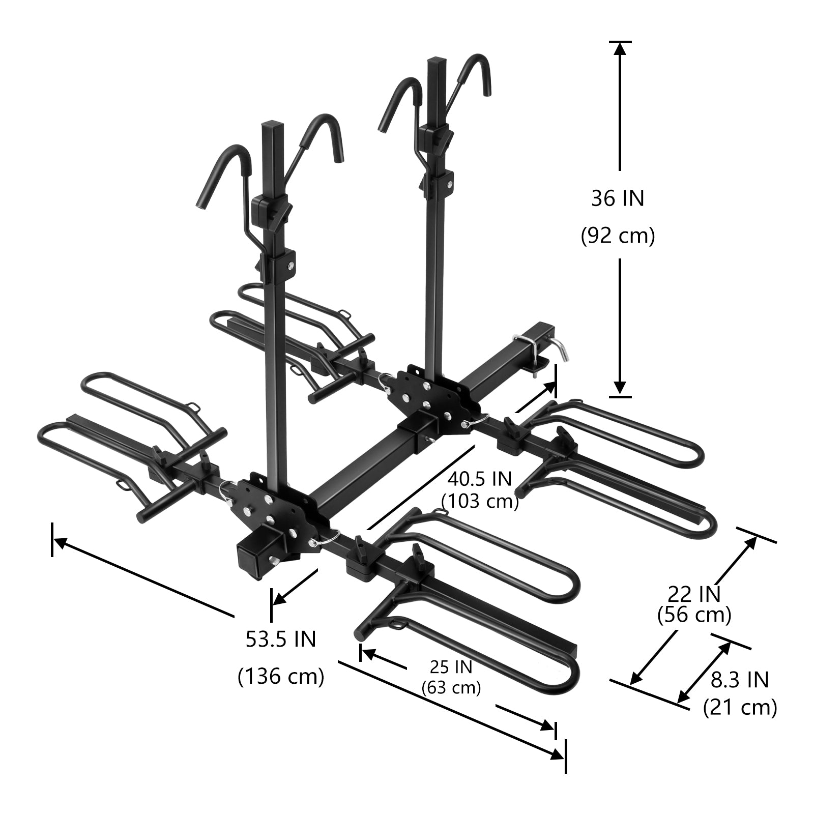 2" Hitch Receiver Foldable Tray 4 Bike Rack Z769619