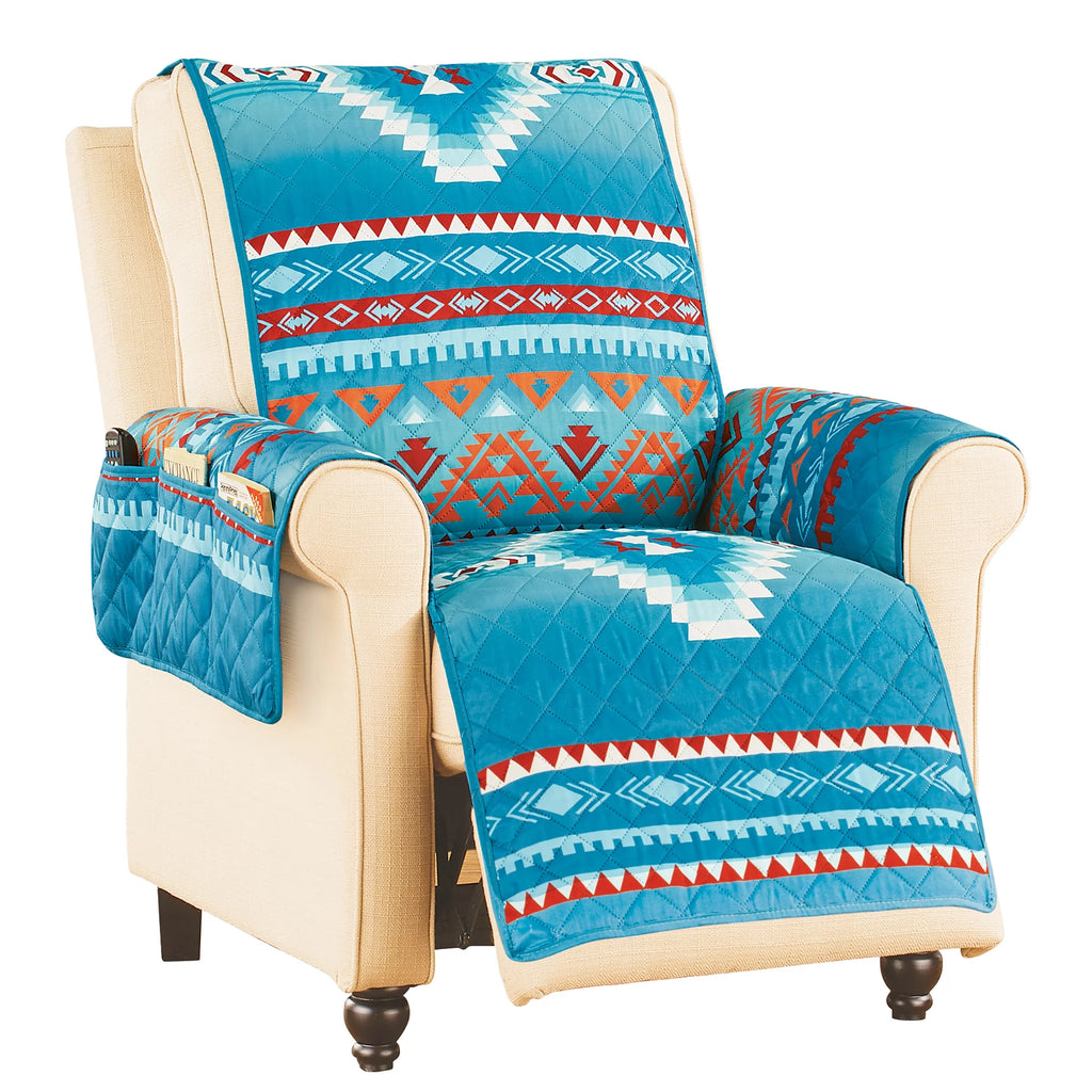 Quilted Turquoise Southwest Furniture Cover N4930