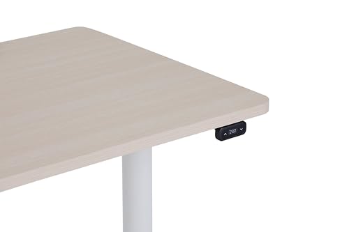 White Base & Light Oak Top Height-Adjustable Desk U77377