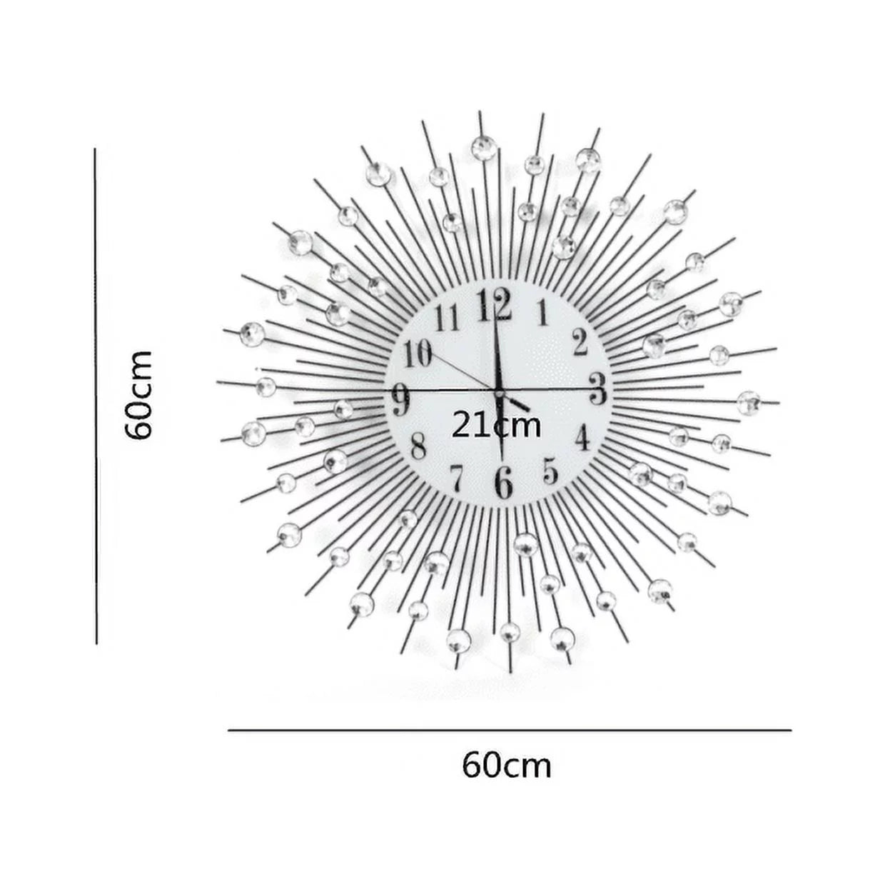 Large Wall Clocks 24 in Modern 3D Crystal Diamond Decorative Q307143
