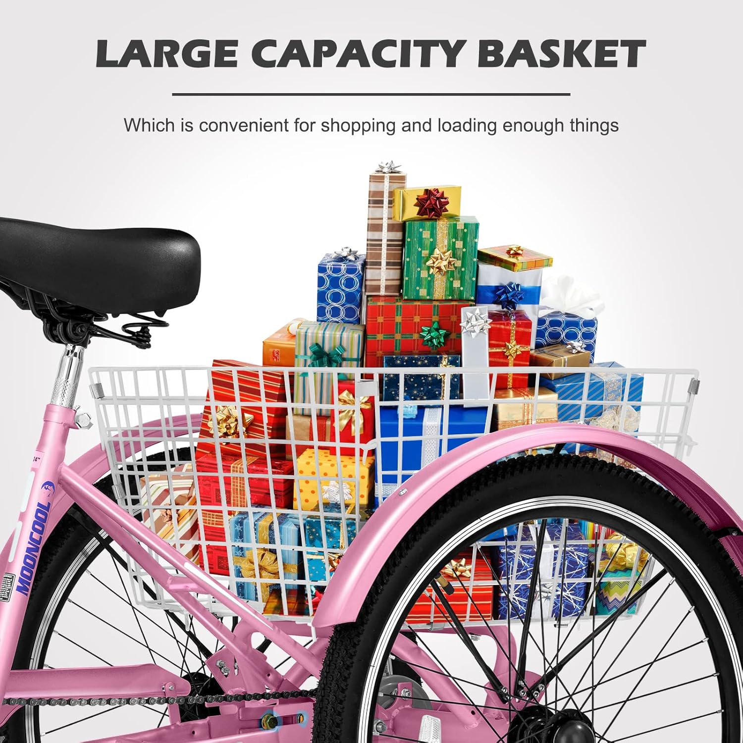 24 Inch Single Speed 3 Wheel Bicycle with Shopping Basket F1276