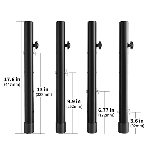 4 Pack Adjustable Metal Table Leg Extenders for Folding Tables, 3.6"/5.23"(7.8in) C71298