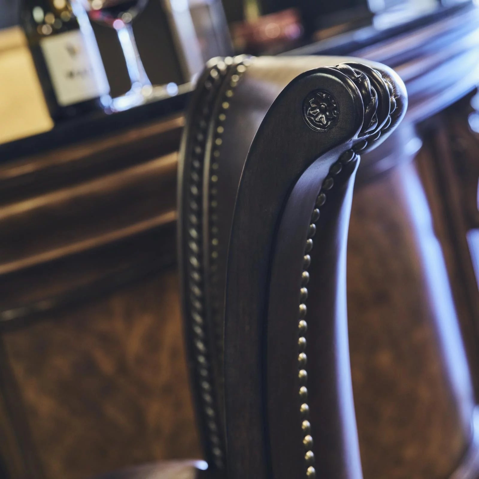 Walnut Wood Counter Height Swivel Barstool C2415