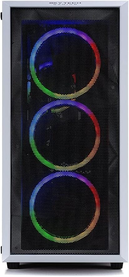 White Gaming Desktop PC with AMD Ryzen 5 5600X RTX 3070 Ti 1TB SSD 16GB DDR4 D8991