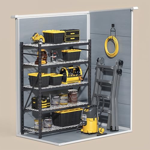 6x4 FT Outdoor Storage Shed with Floor, Resin, Lockable Doors G4861