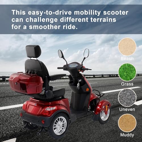 Red 800W All Terrain Heavy Duty Mobility Scooter O407910