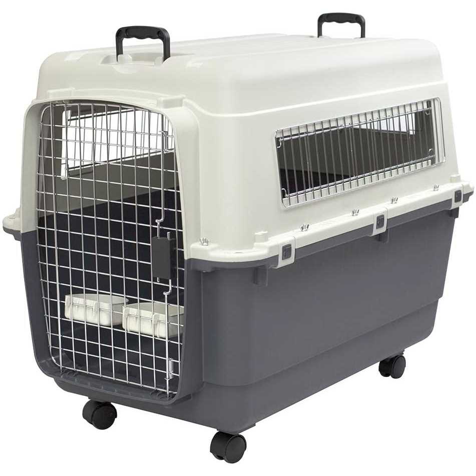 Plastic Kennels Rolling Plastic Wire Door Travel Dog Crate T30047