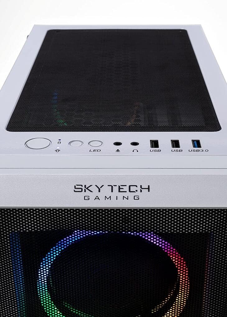 White Gaming Desktop PC with AMD Ryzen 5 5600X RTX 3070 Ti 1TB SSD 16GB DDR4 D8991