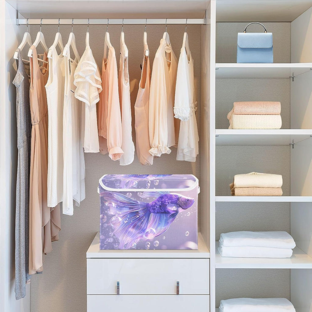 Containers Baskets with Lids Fabric Foldable Storage Bins Organizer with Lid Collapsible Storage Boxes P88758
