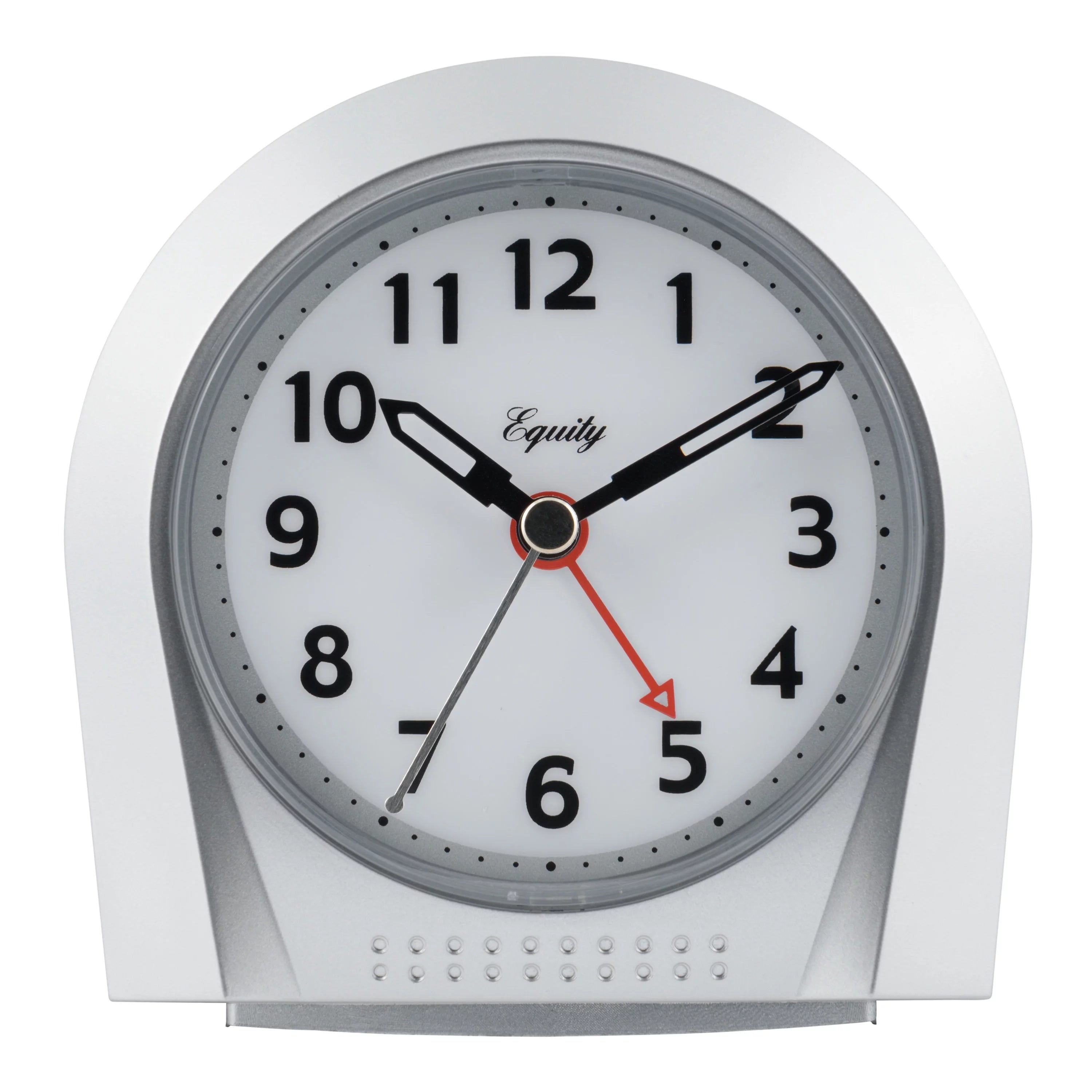 Silver Silent Sweep Night Vision Alarm Tabletop Clock B77014