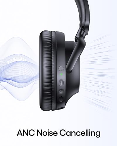 Active Noise Cancelling Wireless Over Ear Bluetooth Headphones Black B6493