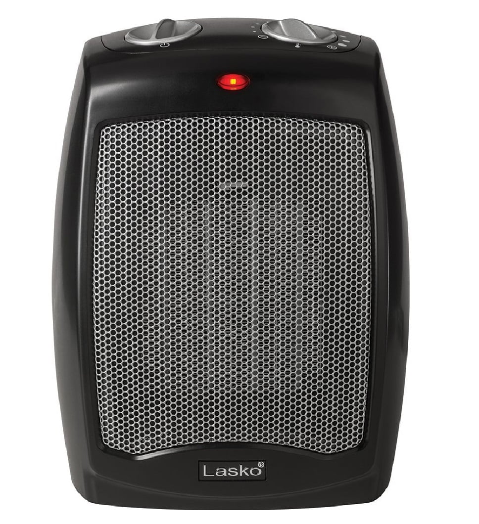 Black Ceramic Heater with Adjustable Thermostat I890