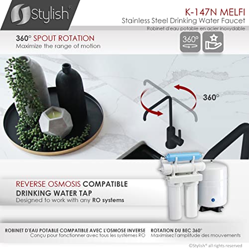Matte Black Kitchen Sink Drinking Water Faucet T9623