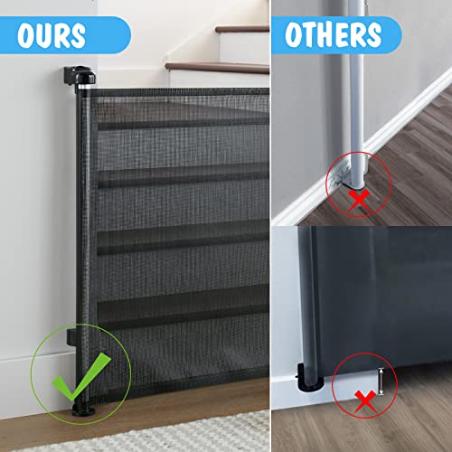 2 Pack Retractable Mesh Baby Gate 33" Tall Extends to 55" Wide White T164
