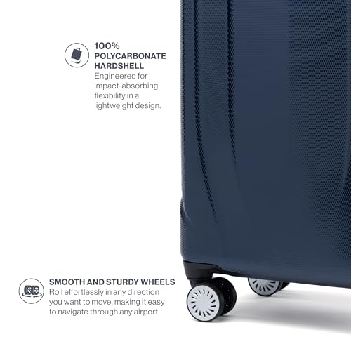 Royal Blue 21 Inch Hardside Expandable Luggage with 8 Spinner Wheels J498624