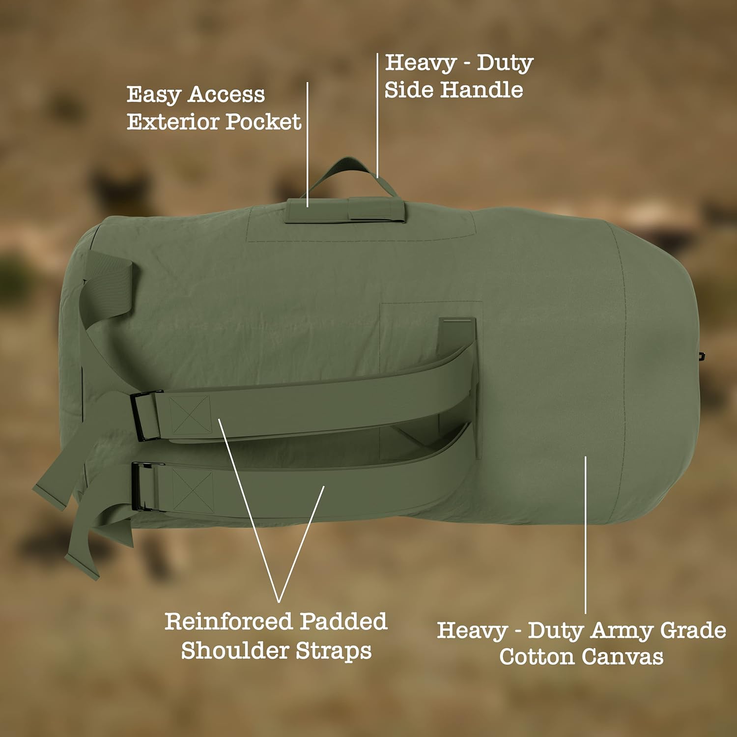 Military Green Canvas Duffel Bag I88503