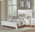 White High Gloss Finish Full Bed with Faux Leather Upholstered Headboard Z421