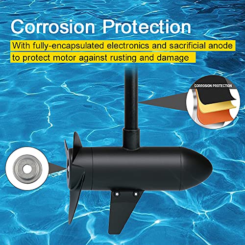 Black 12V 55lbs 48 inch Bow Mount Electric Trolling Motor with Foot Control I334
